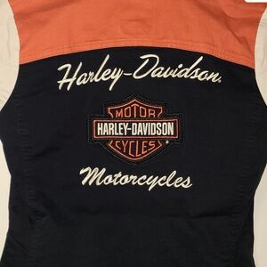 Women’s Harley-Davidson Black and Orange Patch Zippered Top